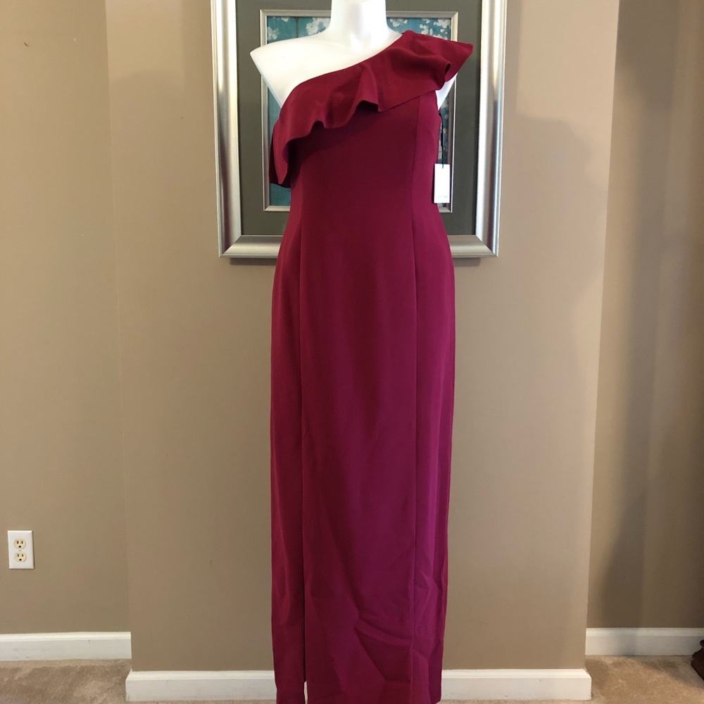 Calvin Klein Ruffled One Shoulder Dress